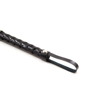 FLOGGER PATRÓN DE DIAMANTE Y MANGO DE METAL 39 CM NEGRO - LATETOBED BDSM LINE