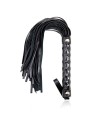 FLOGGER PATRÓN DE DIAMANTE Y MANGO DE METAL 39 CM NEGRO - LATETOBED BDSM LINE