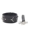 COLLAR CON CORREA DE METAL NEGRO - LATETOBED BDSM LINE