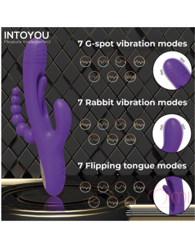 TRIYA 3 MOTORS - FLIPPING TONGUE VIBRATOR WITH ANAL BEADS