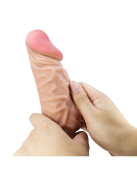 DILDO REALÍSTICO CON VENTOSA PIEL DESLIZANTE NATURAL 24 CM - PRETTY LOVE - SLIDING SKIN SERIES