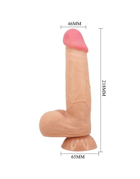 DILDO REALÍSTICO CON VENTOSA PIEL DESLIZANTE NATURAL 21.8 CM - PRETTY LOVE - SLIDING SKIN SERIES