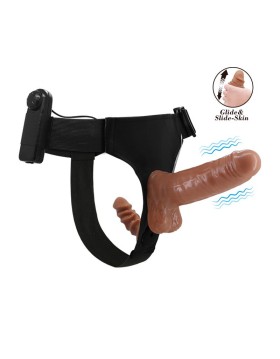 ARNÉS CON DILDO DOBLE RETRACTIL CON VIBRACIÓN - BAILE