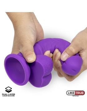 DILDO REALISTA SILICONA LÍQUIDA DUAL LAYER 20CM PÚRPURA - LIKETRUE