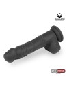 DILDO REALISTA SILICONA LÍQUIDA DUAL LAYER 20CM NEGRA - LIKETRUE