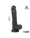 DILDO REALISTA SILICONA LÍQUIDA DUAL LAYER 20CM NEGRA - LIKETRUE