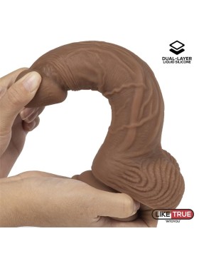 DILDO REALISTA SILICONA LÍQUIDA DUAL LAYER 21 CM BRONCEADO - LIKETRUE