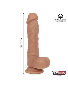 DILDO REALISTA SILICONA LÍQUIDA DUAL LAYER 20 CM - LIKETRUE