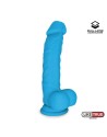 DILDO REALISTA SILICONA LÍQUIDA DUAL LAYER 20 CM AZUL de LIKETRUE