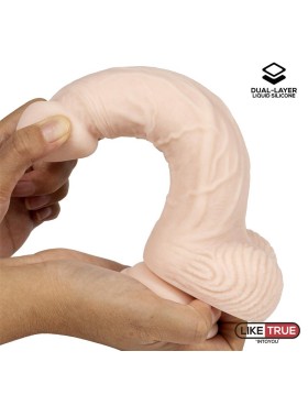 DILDO REALISTA SILICONA LÍQUIDA DUAL LAYER 21 CM BLANCO - LIKETRUE