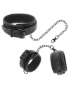 COLLAR Y ESPOSAS CUERO VEGANO CON FORRO DE NEOPRENO - FETISH SUBMISSIVE