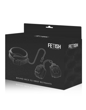 COLLAR Y ESPOSAS CUERO VEGANO CON FORRO DE NEOPRENO - FETISH SUBMISSIVE