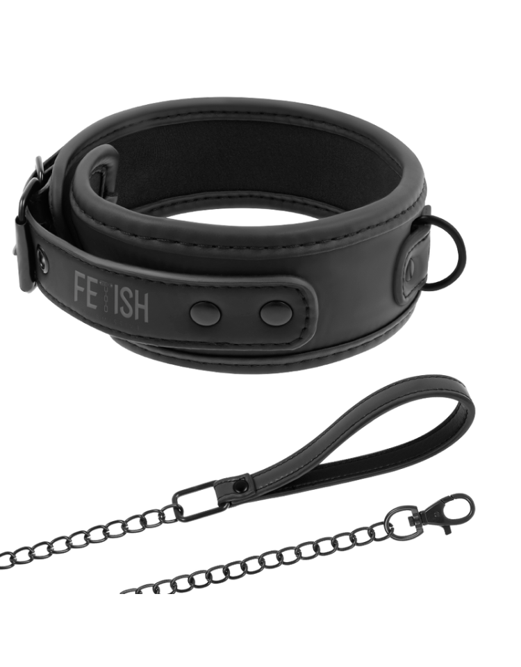 COLLAR CON CADENA CON FORRO DE NEOPRENO - FETISH SUBMISSIVE