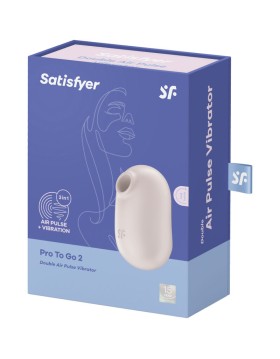 SATISFYER - PRO TO GO 2 ESTIMULADOR Y VIBRADOR DOBLE BEIGE