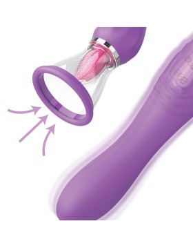 VIBRADOR MANGUERA CON BOCA DE SUCCIÓN Y LENGUA