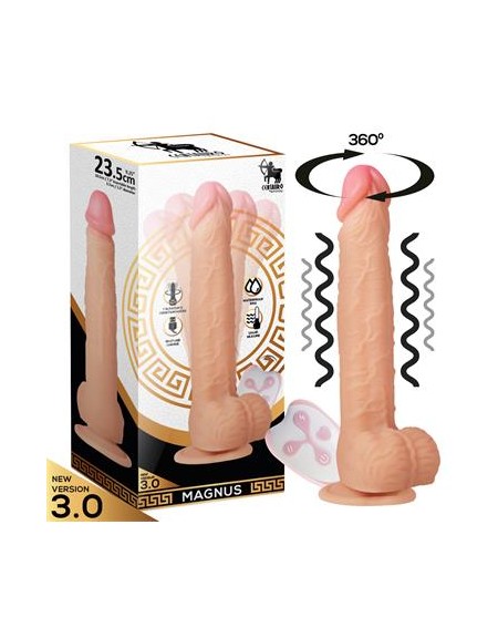 Dildo Realista Vibrador y Rotador Control Remoto Silicona Líquida - Magnus