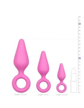 Set 3 Plugs Silicona Rosas