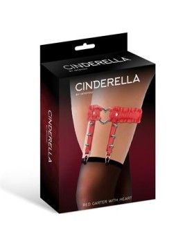 CINDERELLA Liga con Aro en Forma de Corazón y Volantes Cuero Vegano Talla Única