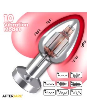 Plug Anal Cromado con Vibración USB Magnético Talla L