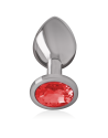 PLUG ANAL METAL ALUMINIO CON CRISTAL ROJO TALLA S