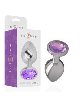 PLUG ANAL METAL ALUMINIO CON CRISTAL VIOLETA TALLA S