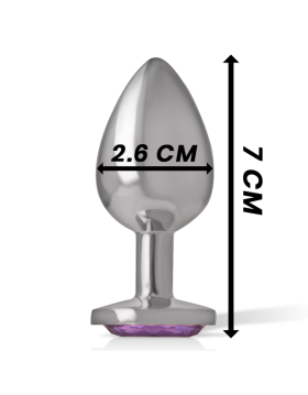 PLUG ANAL METAL ALUMINIO CON CRISTAL VIOLETA TALLA S