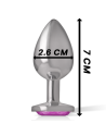 PLUG ANAL METAL ALUMINIO CON CRISTAL ROSA TALLA S