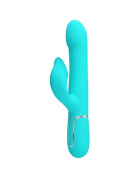 VIBRADOR RABBIT PERLAS VERDE AGUA