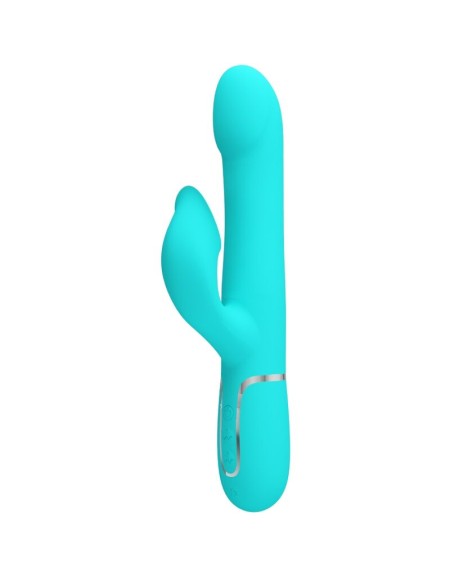 VIBRADOR RABBIT PERLAS VERDE AGUA