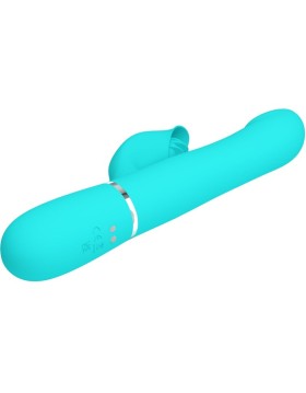 VIBRADOR RABBIT PERLAS VERDE AGUA