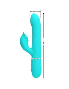 VIBRADOR RABBIT PERLAS VERDE AGUA