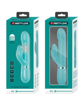 VIBRADOR RABBIT PERLAS VERDE AGUA