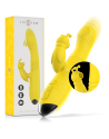 TOKY VIBRADOR MULTIFUNCIÓN RECARGABLE UP & DOWN CON ESTIMULADOR DE CLITORIS AMARILLO