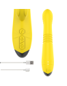 TOKY VIBRADOR MULTIFUNCIÓN RECARGABLE UP & DOWN CON ESTIMULADOR DE CLITORIS AMARILLO