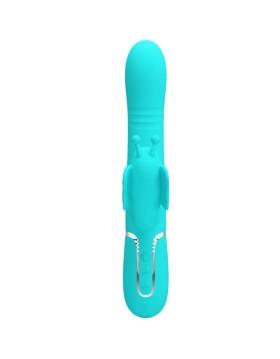 VIBRADOR RABBIT MULTIFUNCIÓN 4 EN 1 MARIPOSA VERDE AGUA