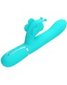 VIBRADOR RABBIT MULTIFUNCIÓN 4 EN 1 MARIPOSA VERDE AGUA