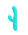 VIBRADOR RABBIT MULTIFUNCIÓN 4 EN 1 MARIPOSA VERDE AGUA