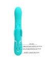 VIBRADOR RABBIT MULTIFUNCIÓN 4 EN 1 MARIPOSA VERDE AGUA