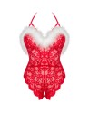 SANTAS LACE LADY BODY CROTCHLESS NAVIDEÑO S/M - LIVCO CORSETTI FASHION