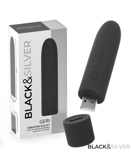 GERI BALA VIBRADORA RECARGABLE POR USB 8 VIBRACIONES NEGRO 10 X 2.2 CM