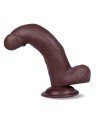 Slidy Black Dildo Realista Dual Layer Retráctil y Orientable 8" - LIKETRUE