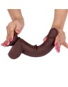 Slidy Black Dildo Realista Dual Layer Retráctil y Orientable 9" - LIKETRUE