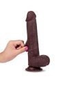 Slidy Black Dildo Realista Dual Layer Retráctil y Orientable 9" - LIKETRUE