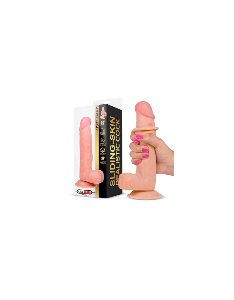 Slidy Dildo Realista Dual Layer Retráctil y Orientable 8" - LIKETRUE