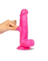 Slidy Fuchsia Dildo Realista Dual Layer Retráctil y Orientable 8" - LIKETRUE