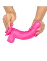 Slidy Fuchsia Dildo Realista Dual Layer Retráctil y Orientable 8" - LIKETRUE