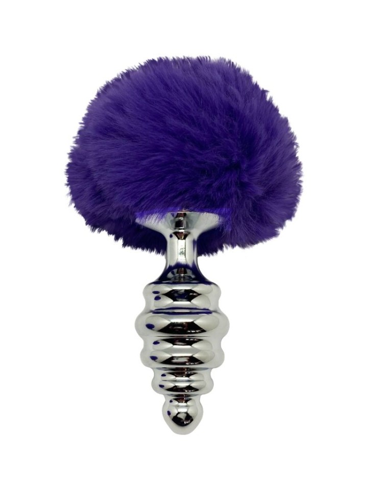 PLUG ESPIRAL METAL POMPON VIOLETA OSCURO TALLA M