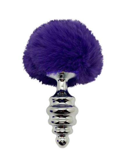 PLUG ESPIRAL METAL POMPON VIOLETA OSCURO TALLA M