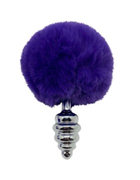 PLUG ESPIRAL METAL POMPON VIOLETA OSCURO TALLA M