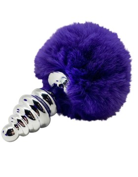 PLUG ESPIRAL METAL POMPON VIOLETA OSCURO TALLA M